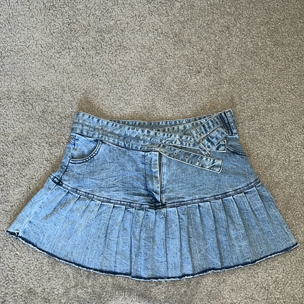 COPY - Denim Buckled Mini Skirt
